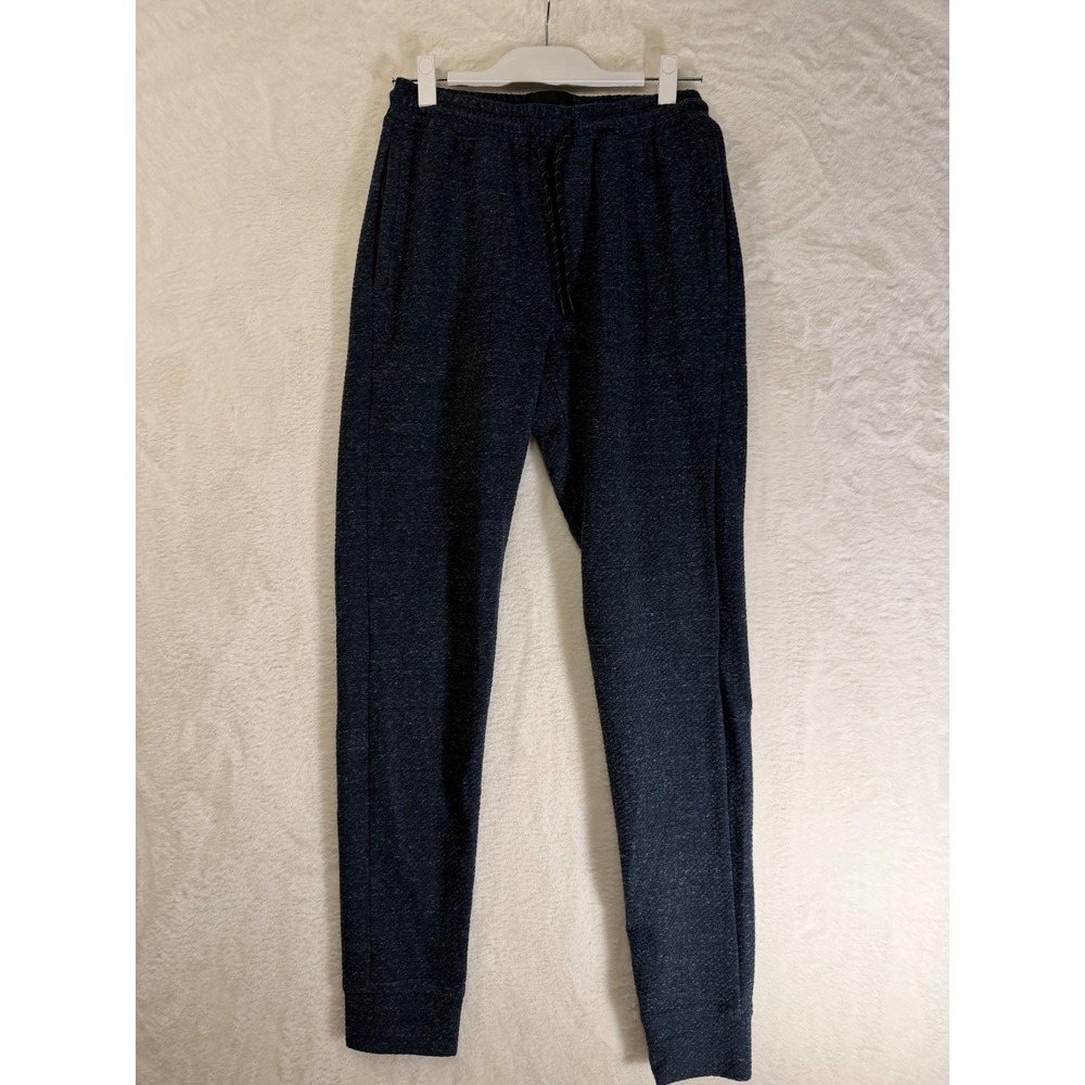 01.ALGO Performance Joggers Mens‎ XS Blue Heathered Textured Sweatpants Tapered